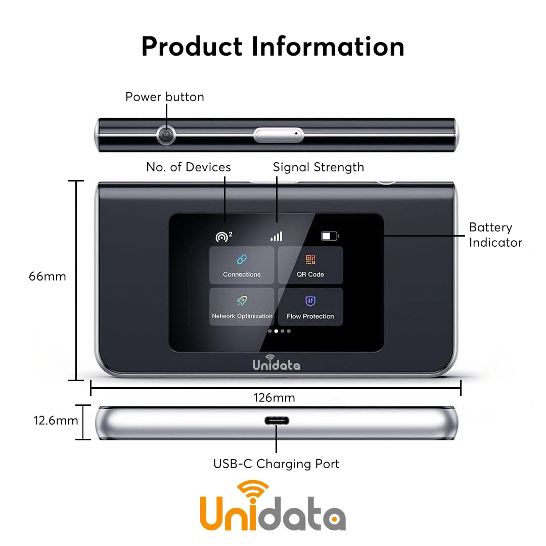 Unidata U30 Hotspot Device | Lightweight 4G LTE