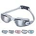 Unisex Adult Swimming Goggles For Men And Women, Anti-fog, UV-Protection, Watertight, Wide Large Frame and Mirrored Lens Youth Swim Goggles