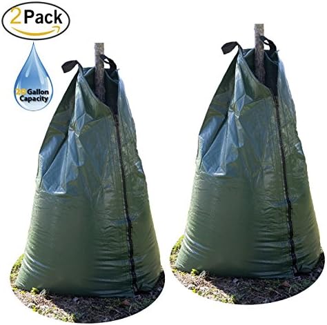Highlight Classical Vertical Style 20 Gallon Tree Watering Bag, Portable Tree Drip Irrigation Bag, Slow Release Tree Watering Bag, Water Saving Irrigation Water System (Pack of 2)