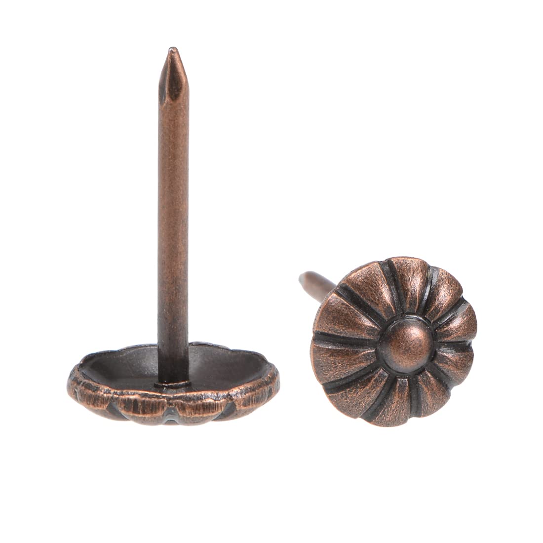 sourcing map Upholstery Nails Tacks 9mm Dia Round Head Antique Push Pin Copper Tone for Furniture Sofa Headboards, 20 Pcs