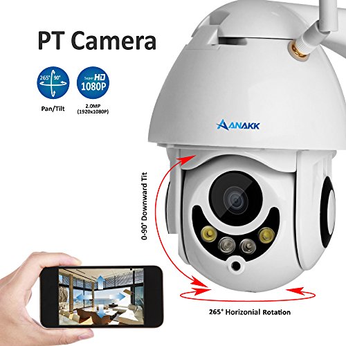 Anakk Outdoor Wireless WiFi Security Camera Pan Tilt HD 1080P IP Camera with Night Vision Motion Detection 3.6mm Lens IP66 Weatherproof for Home Surveillance Baby & Pet - Thumbnail 2