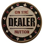 On The Dealer Button Poker Card Guard Cover Protector Marker Holder. Hand Painted