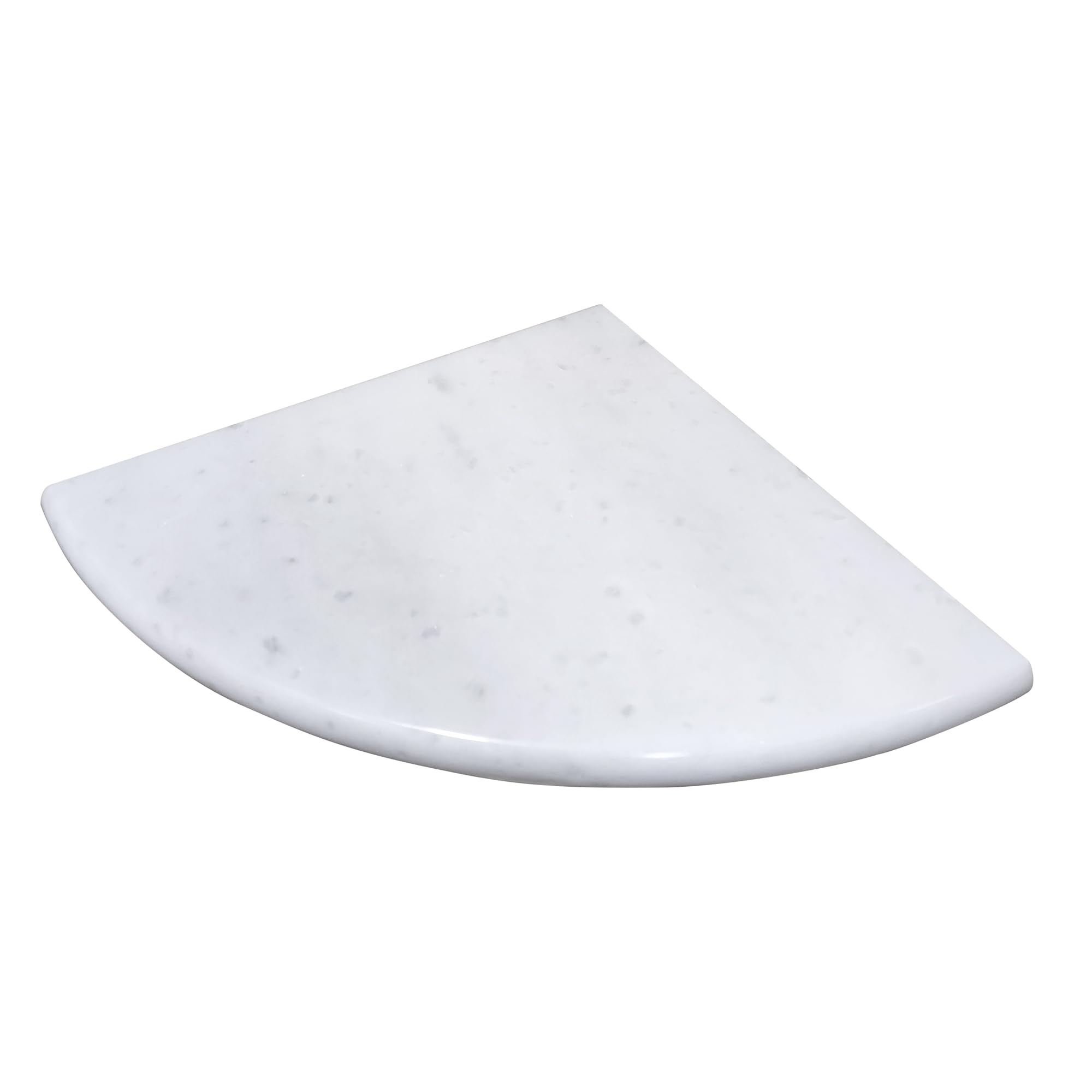 Photo 1 of Jusmioke White Marble Corner Shower Shelf, 9 Inch Stone Corner Shelves for Bathroom Wall Mounted Both Sides Polished (1)