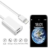 iPhone 7/8 Dual Lightning Adapter &amp; Splitter with Charge, Headphone, Call, Sync for iPhone 7/8, iPhone 7 Plus/8Plus, iPhone X and More Apple Devices
