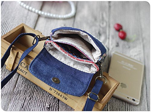 image for UrmissVintage Universal Cross-body Cell Phone Case Mini Canvas Shoulde
