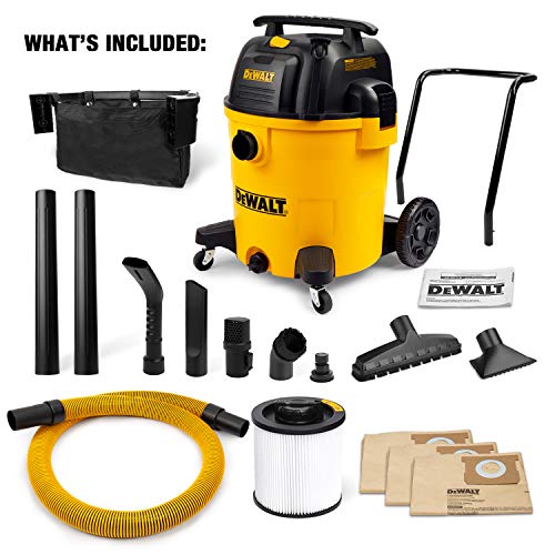 DEWALT DXV16PA 16 gallon Poly Wet/Dry Vac/Acc,Yellow,20.87x20.08x29.72