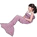 Xjamus Crochet Mermaid Tail Blanket for Kids,Soft Cozy Knitting Sleeping Bag All Seasons Camping Bag,Birthday Gift Shawl(kids, pink)