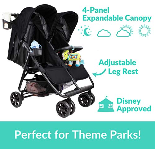 ZOE XL2 Best Double Stroller - Everyday Twin Stroller with Umbrella - Thumbnail 3