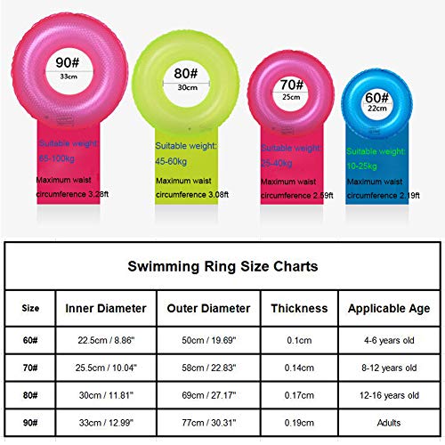 AiLike 4D Inflatable Swim Ring Swim Tube Pool Training Aid Beach Water Fun for Children Adults (Blue, 70# - Inner Dia: 10.04"; Age: 8-12 yrs) - Thumbnail 3