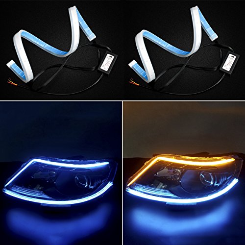 Buy 2x 24 Inches Two Colors Ice Blue/Sequence Amber Switchback LED