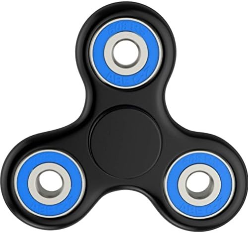 Spaztec Premium Black Anti-Anxiety 360 Fidget Spinner Toy, Focus [3D Figit] Tri-Spinner EDC Kids, Adults, Reduce Relieve Stress Anxiety Boredom Fatigue ADHD ADD, Stainless Steel High Speed Bearings