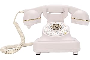 XUMIUZIY Retro Bluetooth Landline Phone, Rotary Landline Phone with Speakerphone & Handset, Support Hands Free & Music Playba