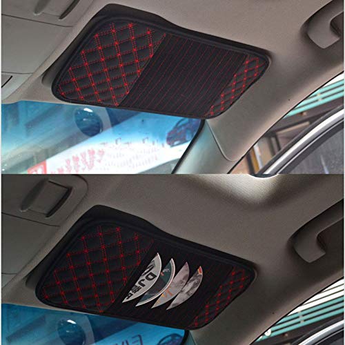 LOZOME Car Sun Visor CD Holder Vehicle Organizer,PU Leather, Auto Interior Accessories 13 Pocket CD, DVDs Storage Case, Registration, Document and Ticket Personal Belonging Storage Pouch Organizer