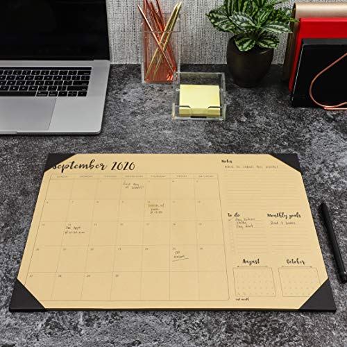 20202021 Academic Calendar Desk Blotter Pad, 18 Month Planner (Brown