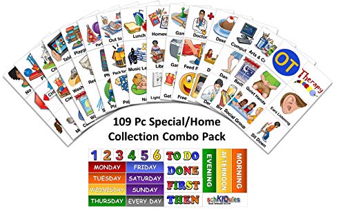 SchKIDules 109 Pc Special Needs/Home-Themed Magnet Collection for Visual Schedules, Kids Calendars and Behavior Charts: 90 Activity Magnets Plus 19 Headings Magnets (2nd Ed)