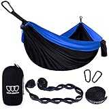 Gold Armour Camping Hammock - Extra Large Double Parachute Hammock (2 Tree Straps 16 Loops,10 ft Included) USA Brand Lightweight Nylon Mens Womens Kids, Camping Accessories Gear