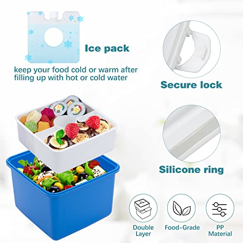 GFWARE Bento Boxes with Ice Pack Lunch Bag, Stackable Salad Lunch Box Container Microwave Safe