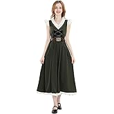 LSYYSKB Renaissance Dress Women Medieval Costume Ren Faire Pirate Overdress with Flutter Sleeve Shirt