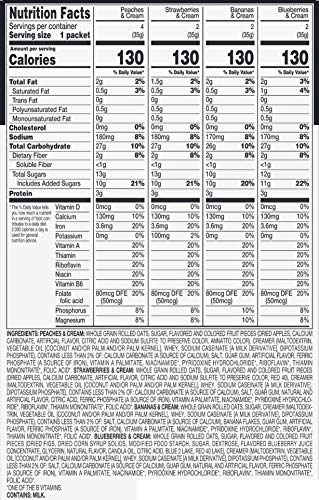 AMAZON BRAND – HAPPY BELLY INSTANT OATMEAL, FRUIT & CREAM VARIETY PACK, 1.23 OUNCE (PACK OF 10)