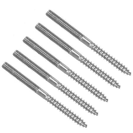 5 Stück M6x90 Edelstahl A4 Stockschraube Linksgewinde Stockschrauben Schraubstifte Gewinde Schraube Stift