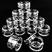 Beauticom 12 Pieces 20G/20ML Round Clear Jars with Screw Cap Lid for Beads, Gems, Glitter, Charms, Small Arts and Crafts Items - BPA Free