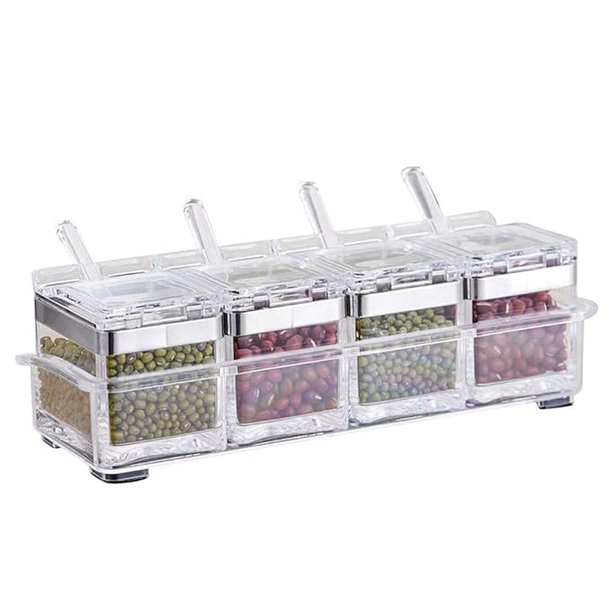 4Pcs/Set Seasoning Pots Spice Rack Bottle Seasoning Jar Condiment