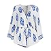 LookbookStore Women's Vintage Printed Trumpet Sleeve Short Jumpsuit Surplice US 10
