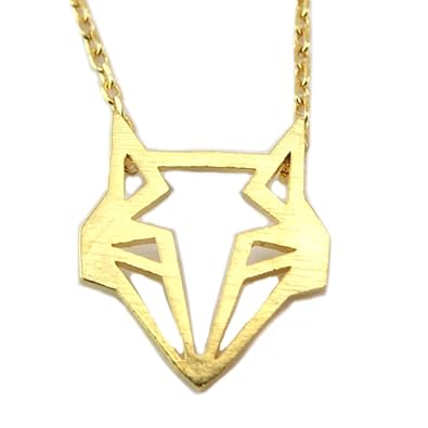 7bis P5837 Handgemachte Halskette Origami Fuchs Gold