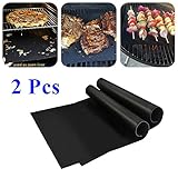 BBQ Grill Mats, 2 Pcs 15.75 x 13 Inches Lifetime Guarantee Nonstick Oven Liner BBQ Grill Mats for Electric, Gas and Toaster Ovens Teflon Cook Sheets by InwildTek