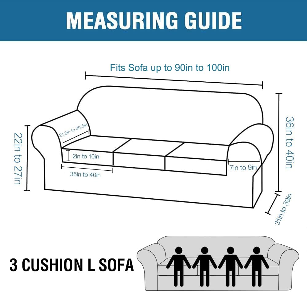 Condition photo showing New/Like New for h.versailtex 4 piece stretch sofa covers for 3 cushion couch covers for living room furniture slipco
