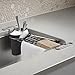 KOHLER K-5473-CHR Multi-Purpose Over-The-Sink Drying Rack, Caddy with Kitchen Towel Bar Holder, Soaking Cup. Expandable 14.6