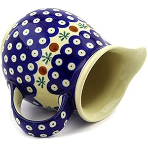 Polish Pottery Boleslawiec Jug, Medium, 0.85L or 1.5 Pints, in RED DOT pattern