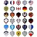 Long Life Durable Wholesale Nylon Dart Flights Sets National Flag Cool Styles 2D 3D Bling Long Life Laser Darts Flights - 25 Sets(75 Pcs)