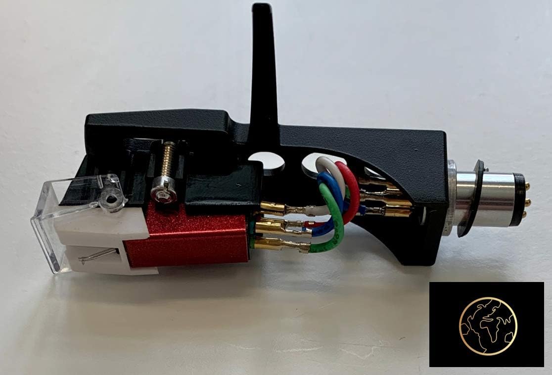 Cartridge and Stylus, needle and Black Headshell with mounting bolts for Stanton T120, T60, T80, T90, T62, T92, ST150, T92 usb, ST100, STR8100, STR880, STR890