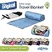 Cloudz Bamboo Travel Blanket with Bag - Light Blue
