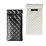 Lucky Leaf Sunglasses Goggles Pouch Case Women Eyeglass Holder with Cleaning Cloth (Black Square+White Square)