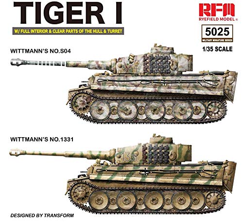 Reyfield Model 1/35 German Army Tiger 1 Heavy Tank Prior Type Vittman Tiger / RFMRM5025 1:35 Rye Field Model Tiger I Sd.Kfz.181 with Full Interior & Clear Parts of Hull & Turret [Model Building KIT] - Thumbnail 3