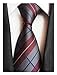 MENDENG New Classic Plaids Check Dark Red Jacquard Woven Silk Men's Tie Necktie