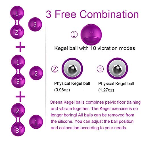 Kegel-Palline-Silicone-Ben-Wa-Balls10-Modalita-di-MassaggioRemote-Controllo-USB-Ricaricabile-Controllo-della-Vescica-ed-Esercizi-del-Pavimento-Pelvico-per-DonnaViola