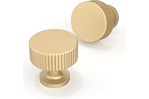 Asimerdeco 10 Pack Brushed Gold Cabinet Knobs Single Hole Cabinet Pulls Round Kitchen Cabinet Knobs Drawer Knobs Dresser Knob