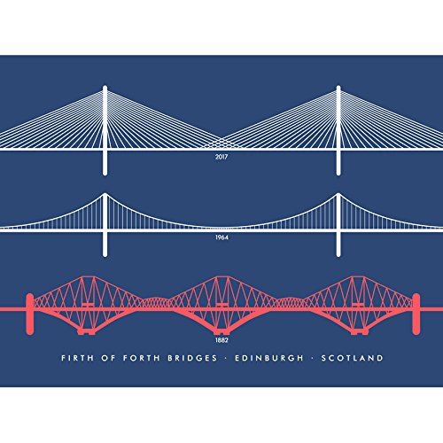 Wee Blue Coo Firth Forth Bridges Edinburgh Scotland Queensferry Canvas Art Print