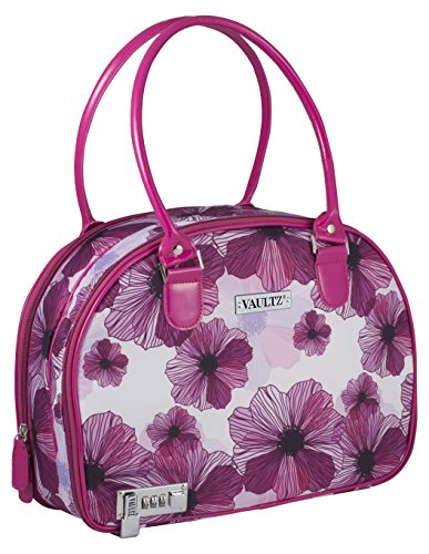 Vaultz Locking Makeup Case, The Weekender, Purple Floral (VZ03752)