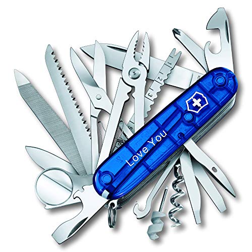 Personalized SwissChamp Sapphire Blue Swiss Army Knife