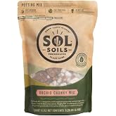 Sol Soils Chunky Orchid Potting Mix - 100% Peat-Free, Lightweight, and Aerated with Coconut Husk, Perlite &amp; Recycled Forest Products for Fast Draining, Healthy Orchids - 1 Quart