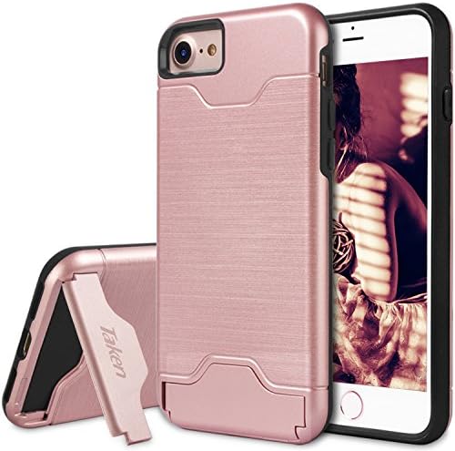 iPhone 8 Case,iPhone 7 Case, TAKEN DIRECT Slim Dual Layer Soft Silicone &amp; Hard Back Cover Bumper Protective Shock-Absorption &amp; Skid-proof Anti-Scratch Hybrid Case for Apple 7/8 4.7 inch- Rose Gold