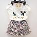 puseky Toddler Baby Girls Cute Cat T-shirt+Floral Shorts Kids Summer Clothes Set