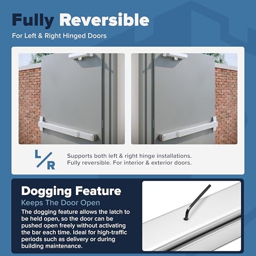 FORTSTRONG Panic Bars for Exit Doors Push Bar Panic Exit Device Commercial Door Push Bar Hardware with Crash Bar Emergency Door Opener Lock Keypad Compatible Heavy Duty - Grade 1 UL & ADA Compliant