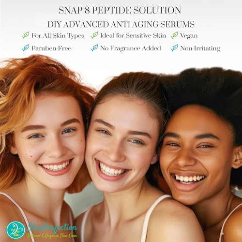 Skin Perfection Snap 8 Peptides Serum for Face - Anti Aging Peptide Serum for Fine Lines & Wrinkles - Diy Peptide Face with Hyaluronic Acid Crows Feet Diy Mix with Any Skincare 0.5oz