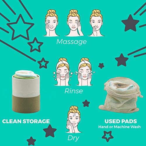Zero Waste Makeup Remover Pads | 12 Reusable Cotton Rounds | Mesh Laundry Bag| Pad Storage Box| Perfect Gift For Her| Skin Care Cleansing Round Remover Wipes by TANUMI