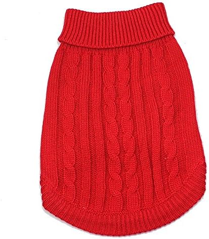 Zhiheng Cute Pet Puppy Cat Dog Warm Jumper Sweater Knitwear Coat Apparel Vest Clothes for Small Medium Breeds Autumn Winter(M,Red)